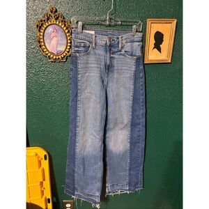 GAP WASHED BLUE HIGH RISE STRIDE TWO TONE FLARED LEG Jeans Womens 26/2 Denim Boh